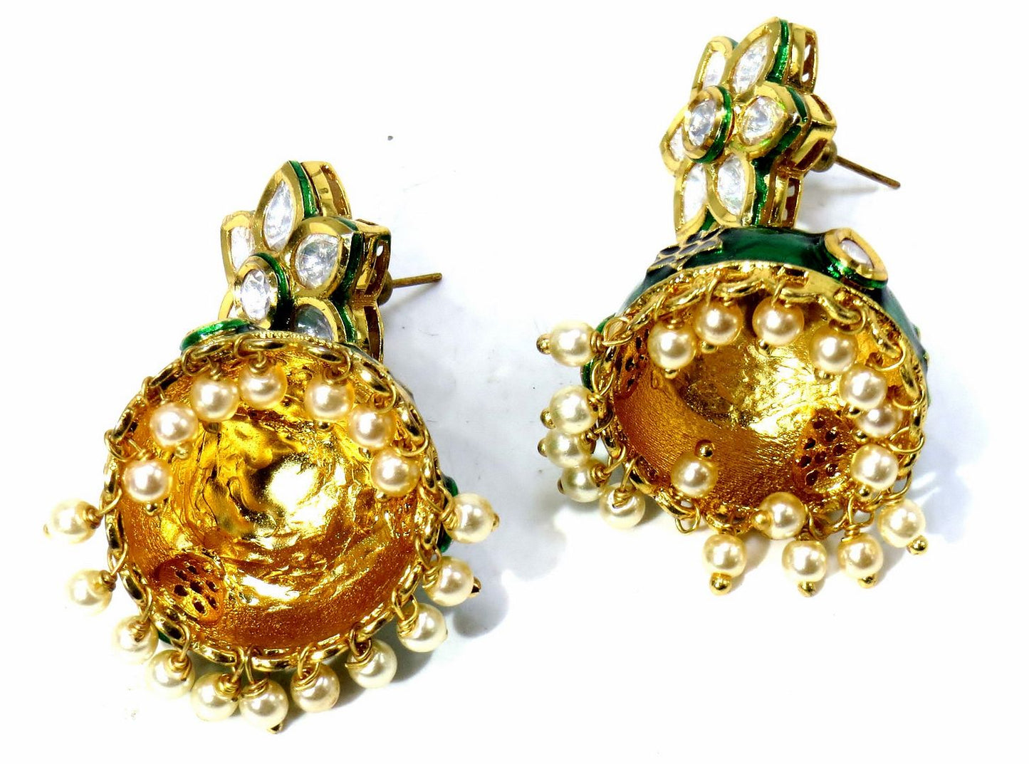 Jewelshingar Jewellery Gold Plated Diamond Jhumki For Women ( 61173ACJ )