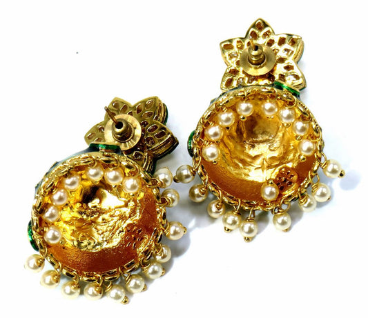 Jewelshingar Jewellery Gold Plated Diamond Jhumki For Women ( 61173ACJ )