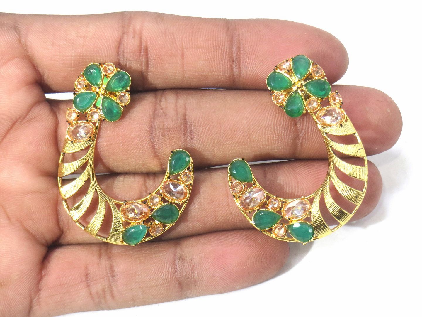 Jewelshingar Jewellery Gold Plated Diamond Earring For Women ( 61210PEJ )