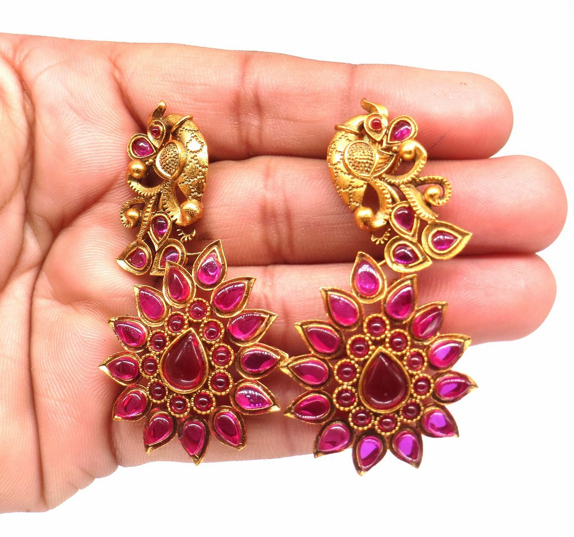 Jewelshingar Jewellery Fine Antique Polki Kundan Gold Plated Pink Colour Necklace For Women ( 61284AST )