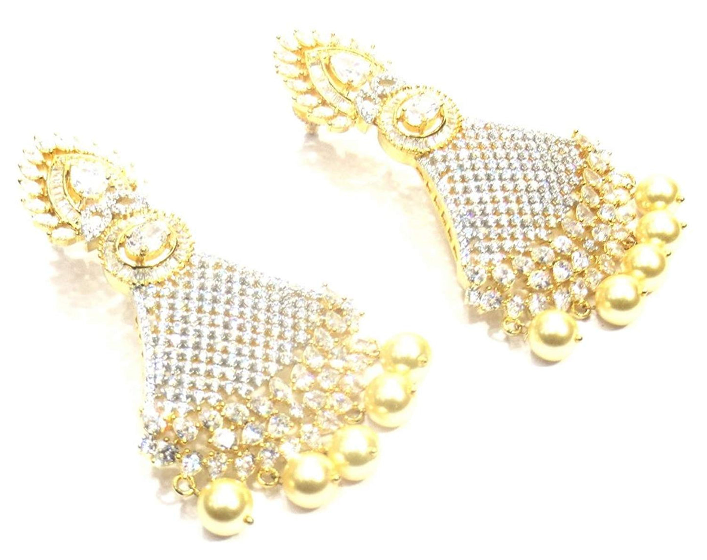 Jewelshingar Jewellery Fine Gold Plated Dangle & Drop Earrings For Girls ( 34228-ead )