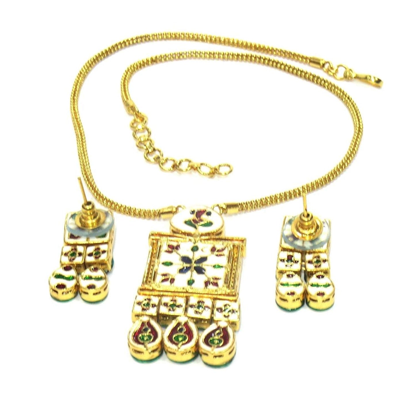 Jewelshingar Jewellery Gold Plated Necklace Set In Gold Colour For Women ( 21301-acs )