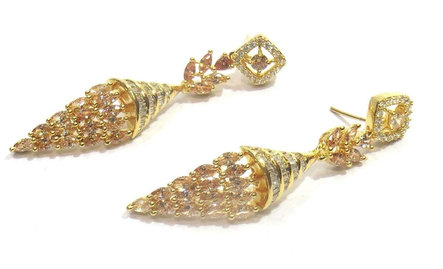 Jewelshingar Jewellery Gold Plated Gold Colour Earrings For Women (43770-ead-gold)