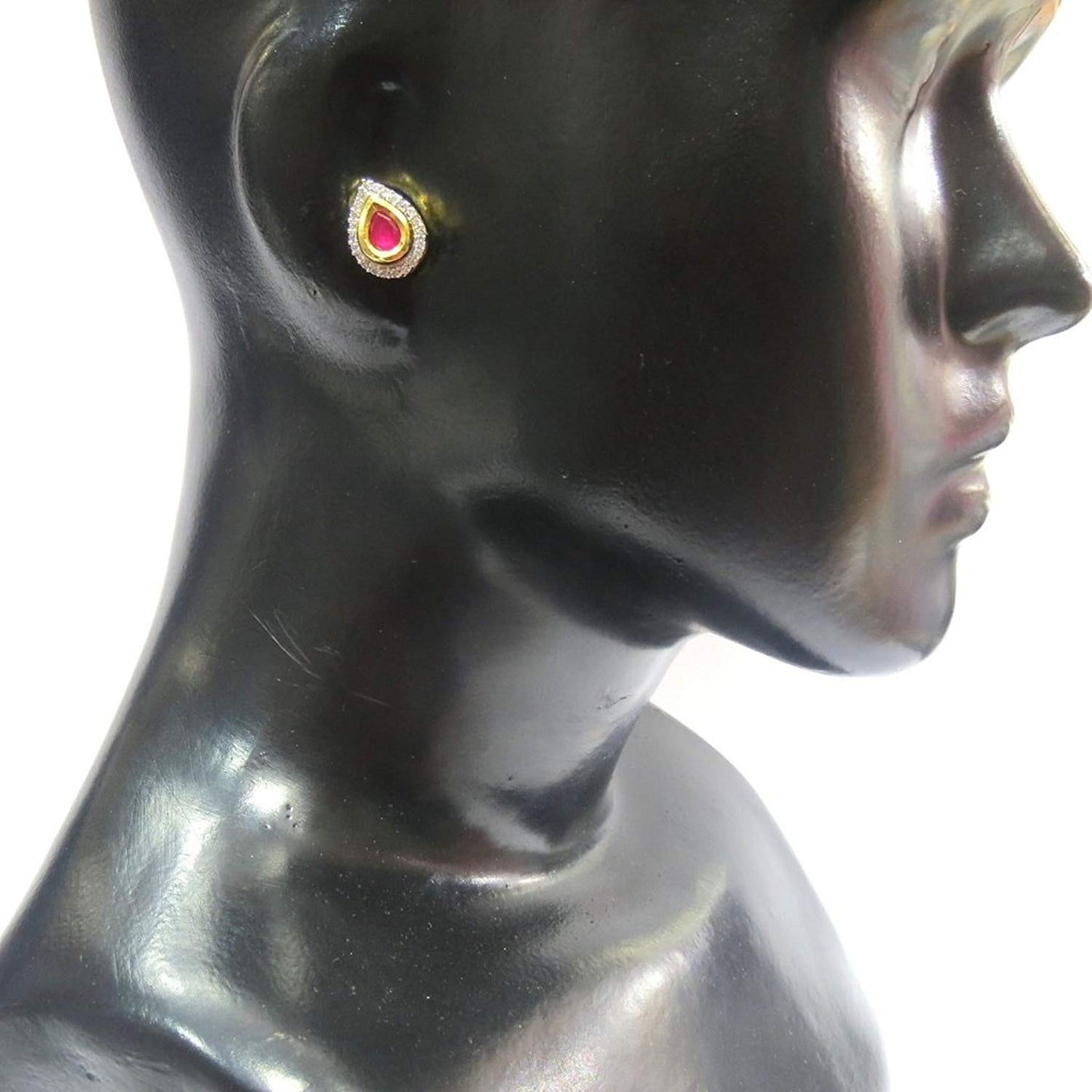 Jewelshingar Jewellery Fine Plated Stud Earrings For Women ( 18174-gjt-ruby )