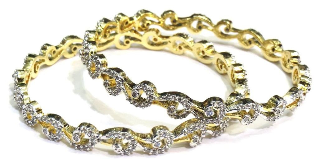 Jewelshingar Cubic Zirconia Bangles Set For Women Jewellery ( 6960-2.10-jb ) - JEWELSHINGAR