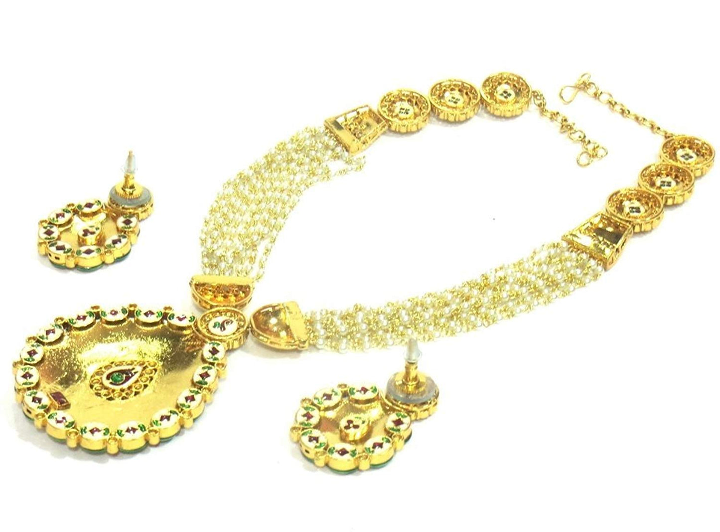 Jewelshingar Jewellery Fine Quality Gold Plated Pendant Set For Women ( 26100-acs-ruby )