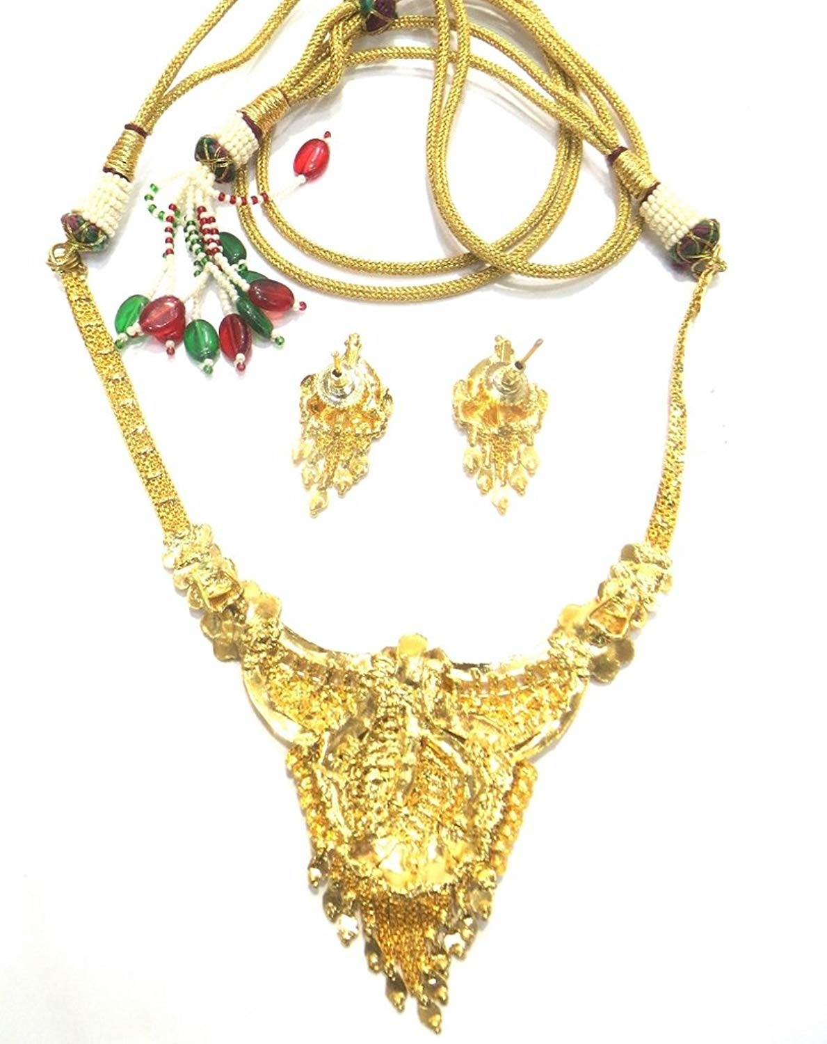Jewelshingar Jewellery Bandhel Gold Plated Colour Gold Necklace set For Women (43037-necklace-g)