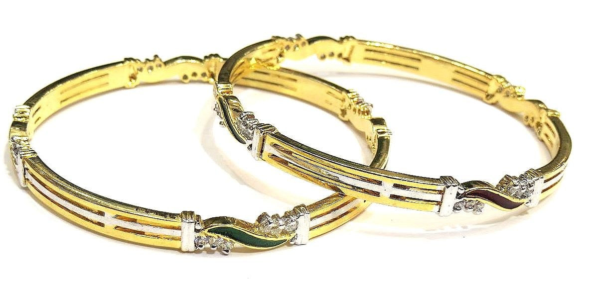 Jewelshingar Cubic Zirconia Bangles Set For Women Jewellery ( 6854-2.6-jb-a-1 ) - JEWELSHINGAR