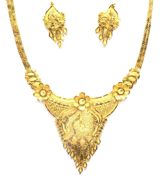 Jewelshingar Jewellery Bandhel Gold Plated Colour Gold Necklace set For Women (43037-necklace-g)