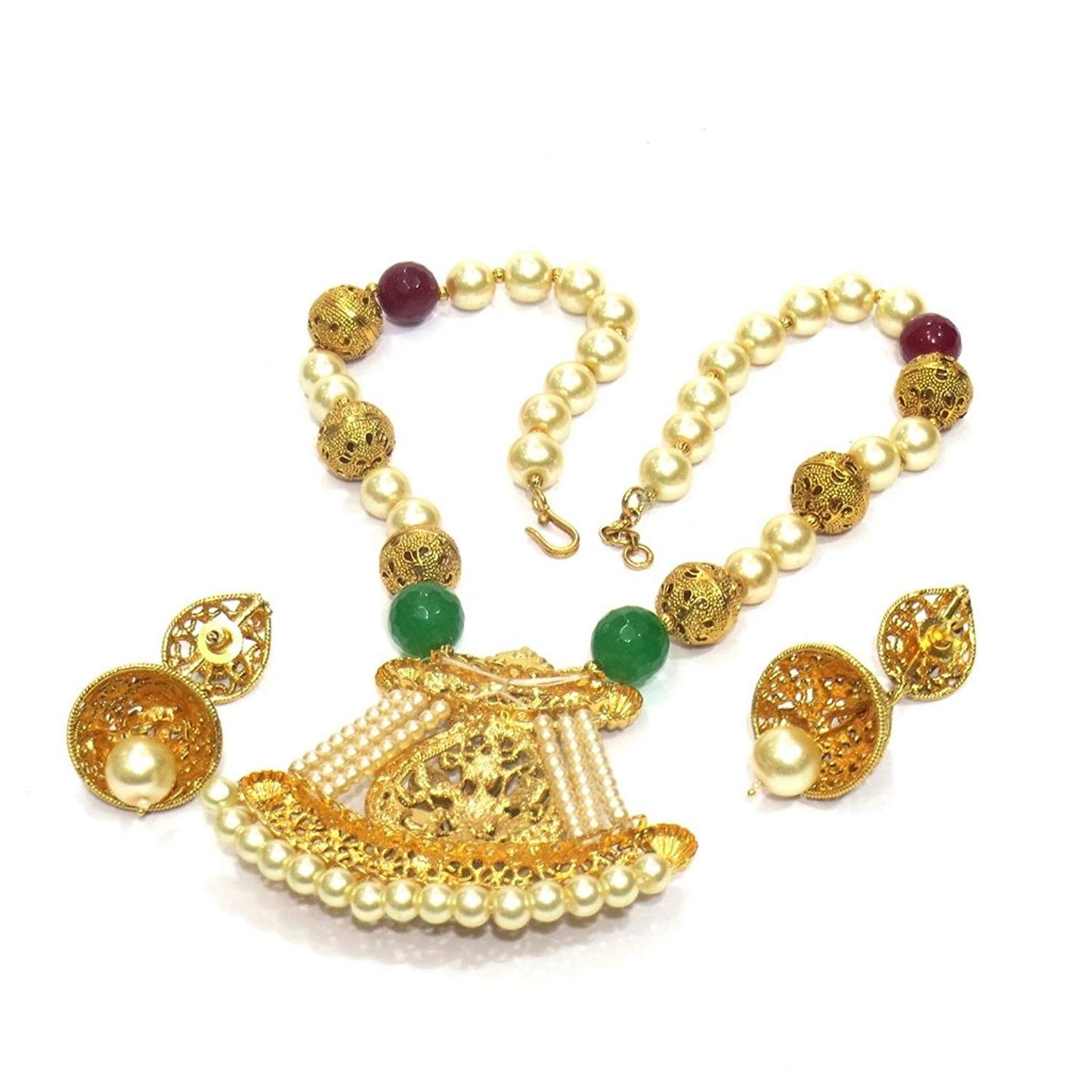 Jewelshingar Jewellery Gold Plated Pendant Set In Gold Colour For Women ( 21350-asps )