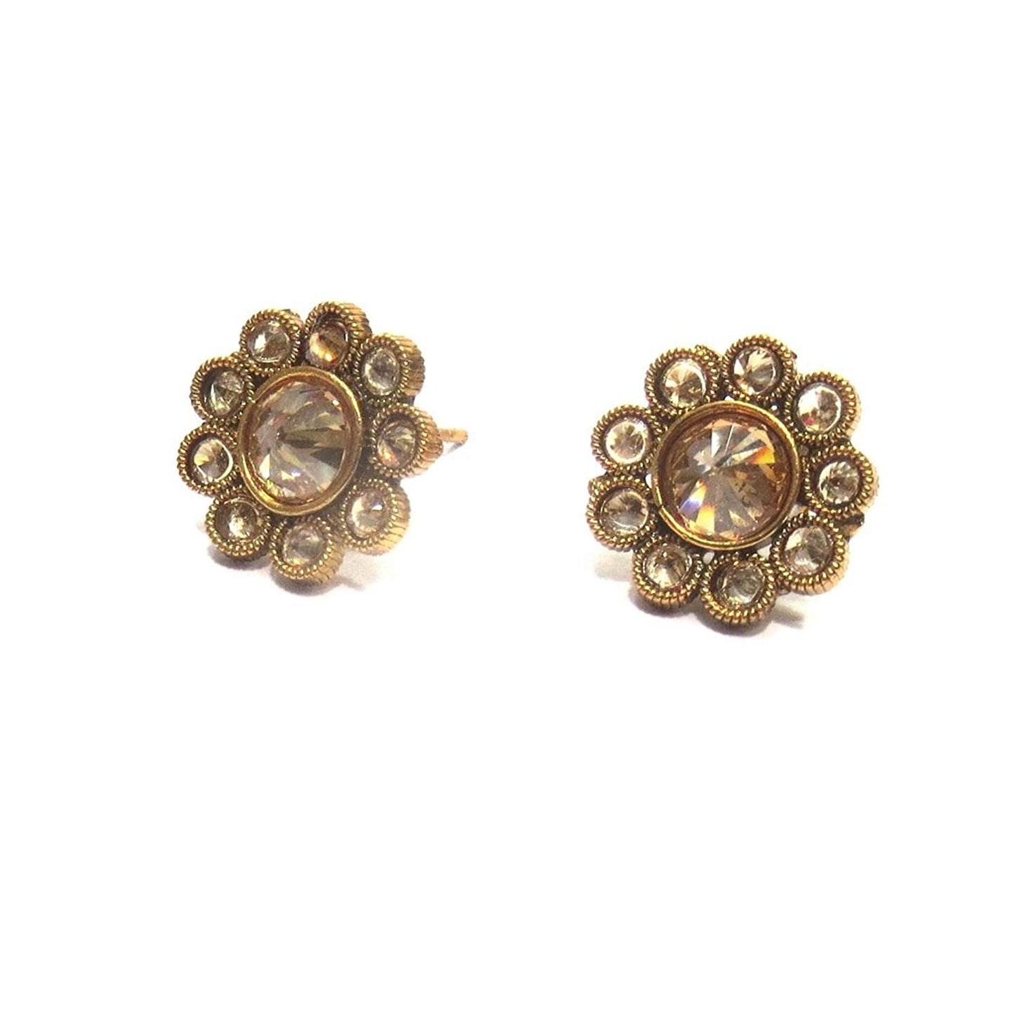 Jewelshingar Jewellery Gold Plated Gold Colour Earrings For Women (43576-pe-studs)