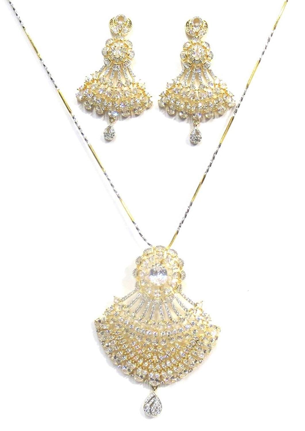 Jewelshingar Jewellery Fine Gold Plated Pendant Set For Women ( 35702-psad )