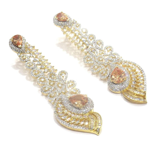 Jewelshingar Jewellery Fine Gold Plated Dangle & Drop Earrings For Girls ( 34448-ead-gold )