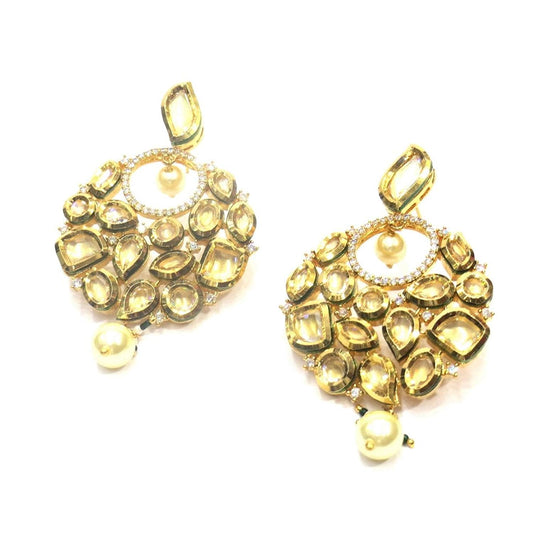 Jewelshingar Jewellery Fine Gold Plated Dangle & Drop Earrings For Girls ( 34783-ace )