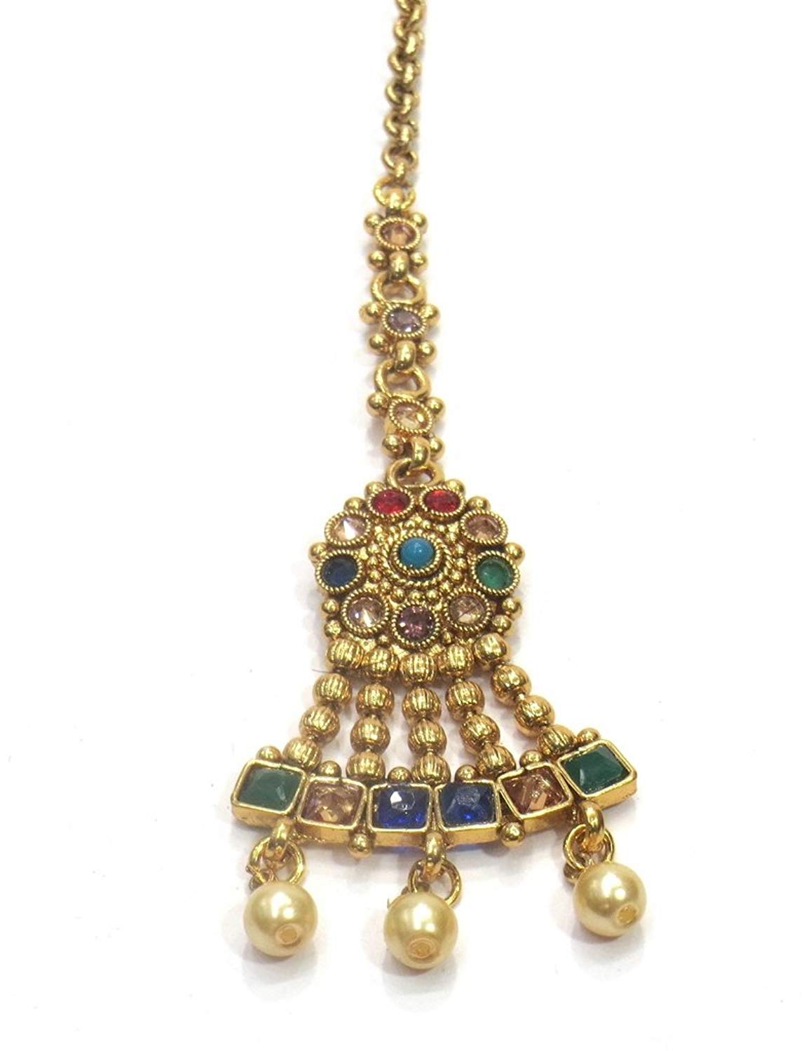 Jewelshingar Jewellery Fine Gold Plated Maangtikka For Women ( 35186-maangtikka )