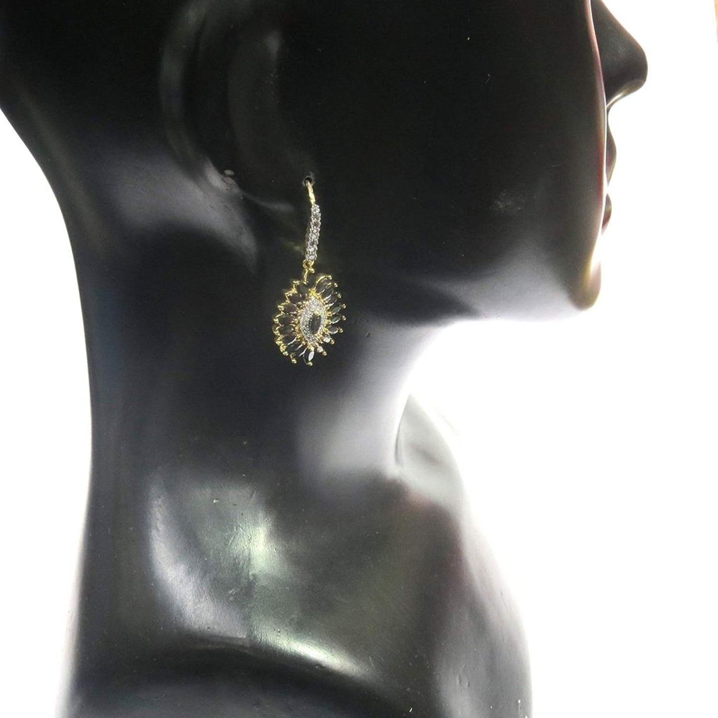 Jewelshingar Jewellery Fine Gold Plated Dangle & Drop Earrings For Girls ( 34730-ead-black )