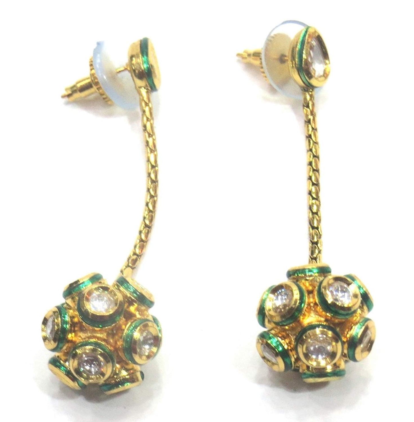 Jewelshingar Jewellery Polki Kundan Dangle & Drop Earrings Earings For Women ( 37355-ace )