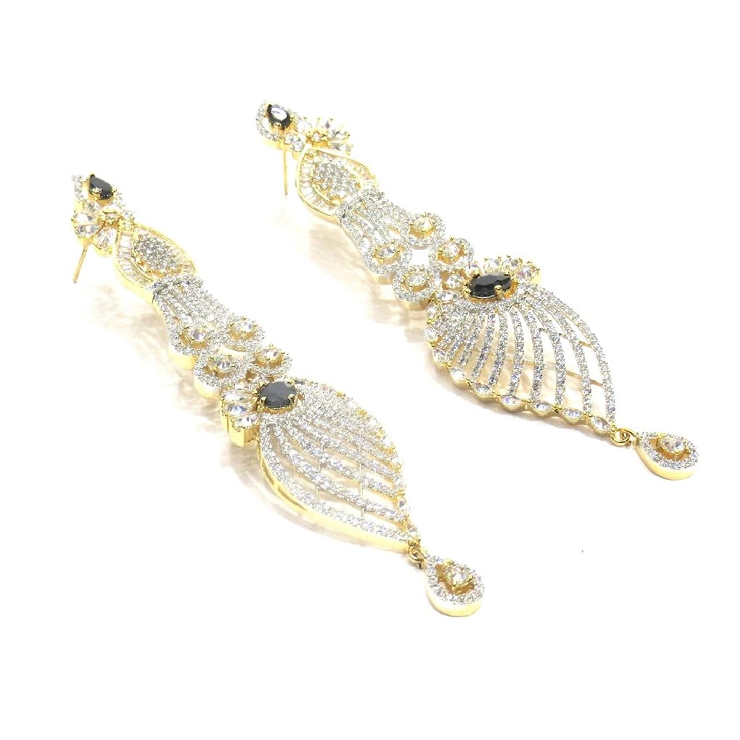 Jewelshingar Jewellery Fine Gold Plated Dangle & Drop Earrings For Girls ( 34712-ead-black )