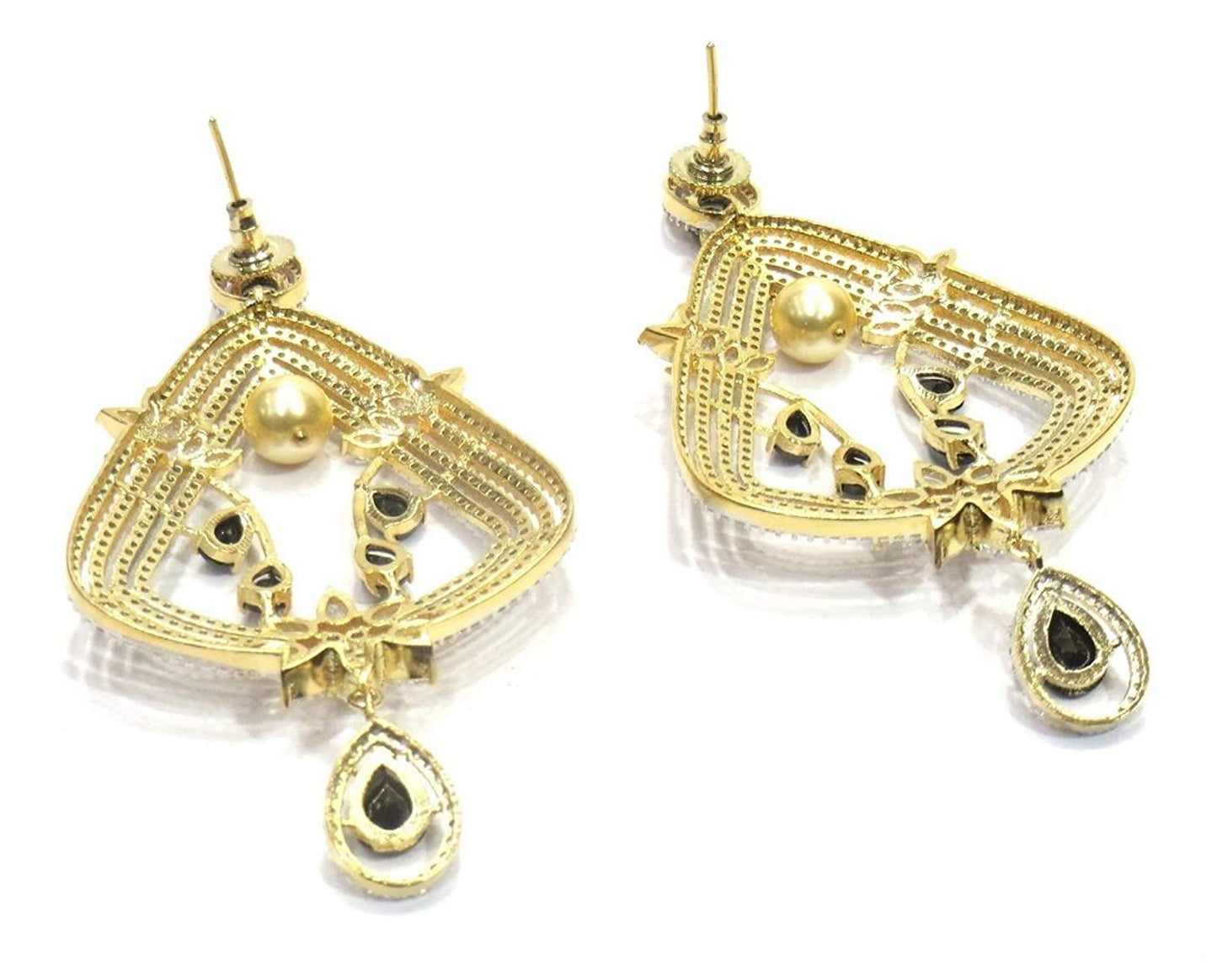 Jewelshingar Jewellery Fine Gold Plated Dangle & Drop Earrings For Girls ( 34721-ead-black )