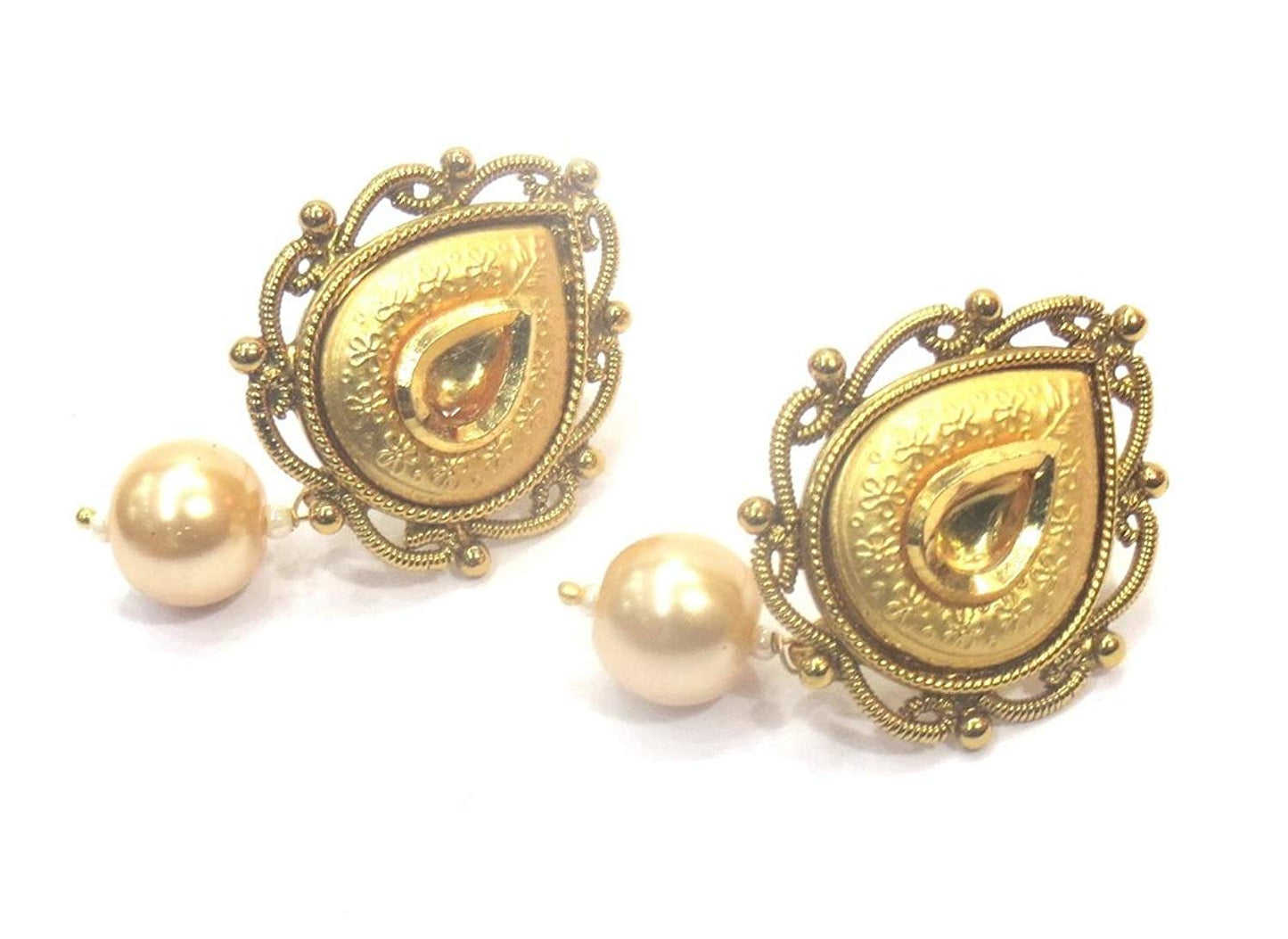 Jewelshingar Jewellery Antique Look Stud Earrings Earings For Women ( 37116-pe-studs )