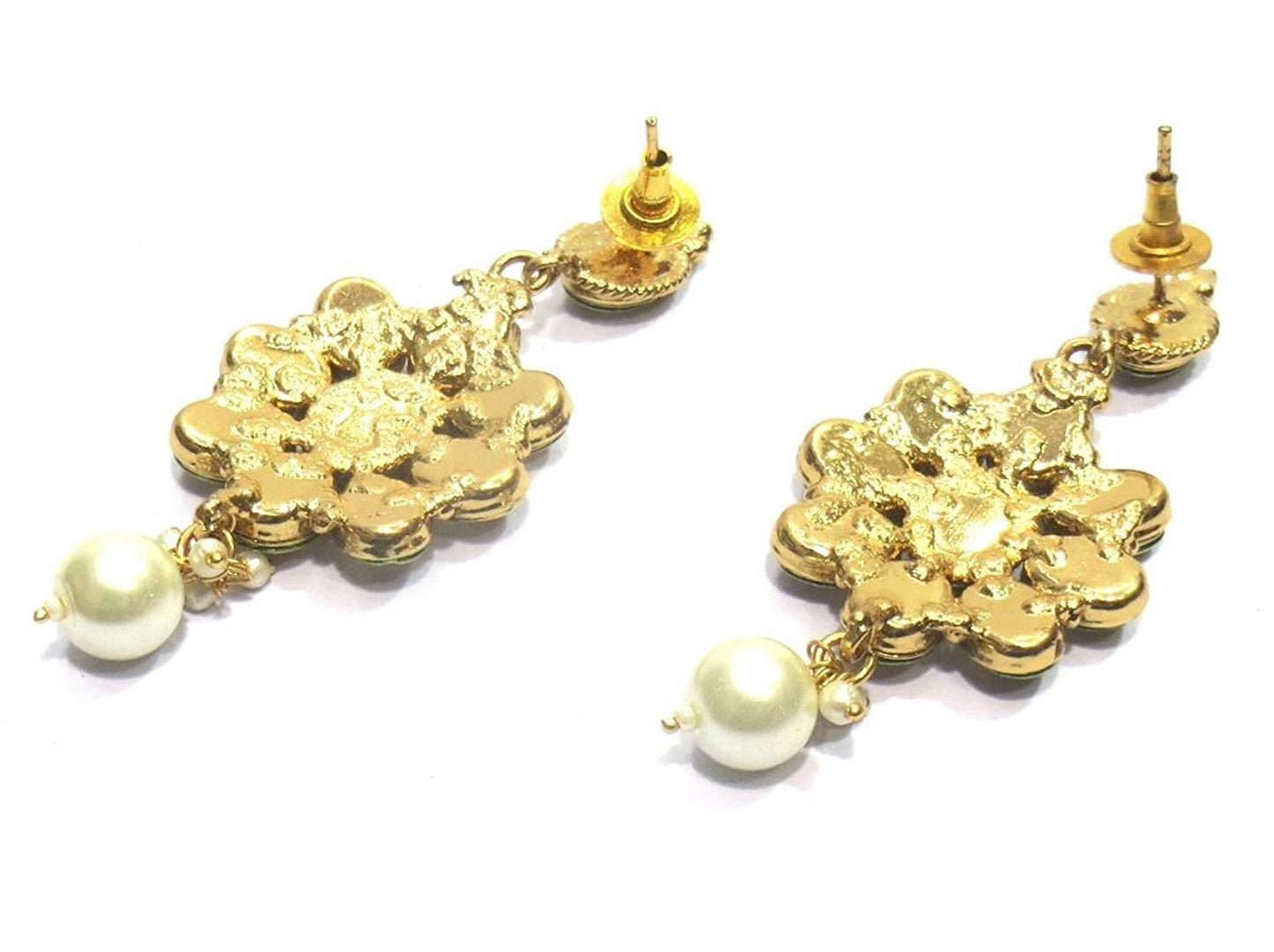Jewelshingar Jewellery Gold Plated Clear Colour Earrings For Women (43560-pe)