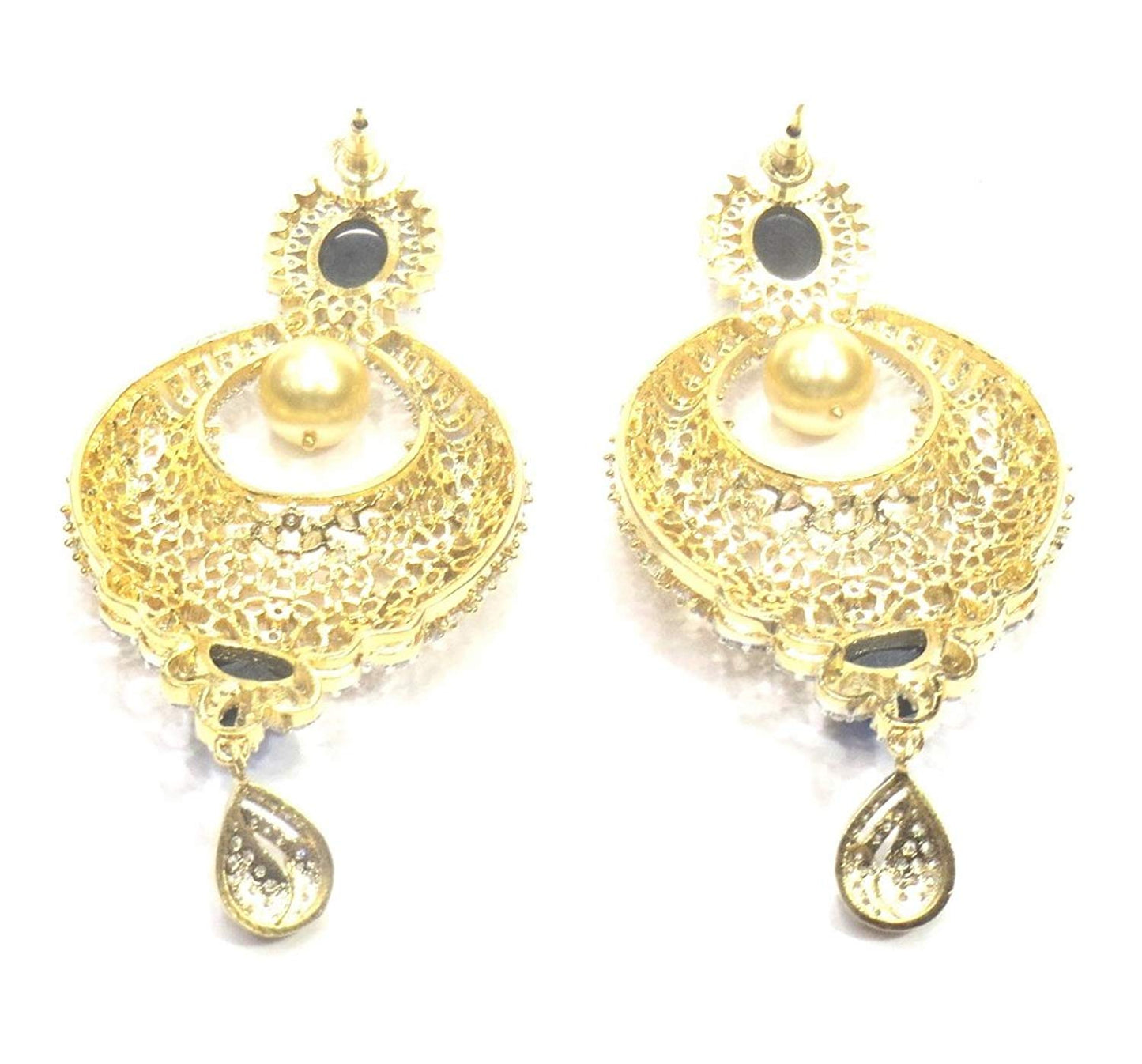 Jewelshingar Jewellery Fine Gold Plated Dangle & Drop Earrings For Girls ( 34511-ead-Blue )