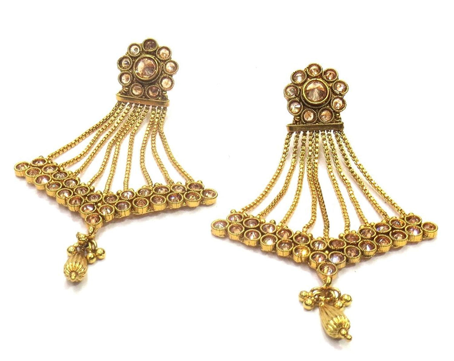 Jewelshingar Jewellery Fine Gold Plated Dangle & Drop Earrings For Girls ( 34936-pe )
