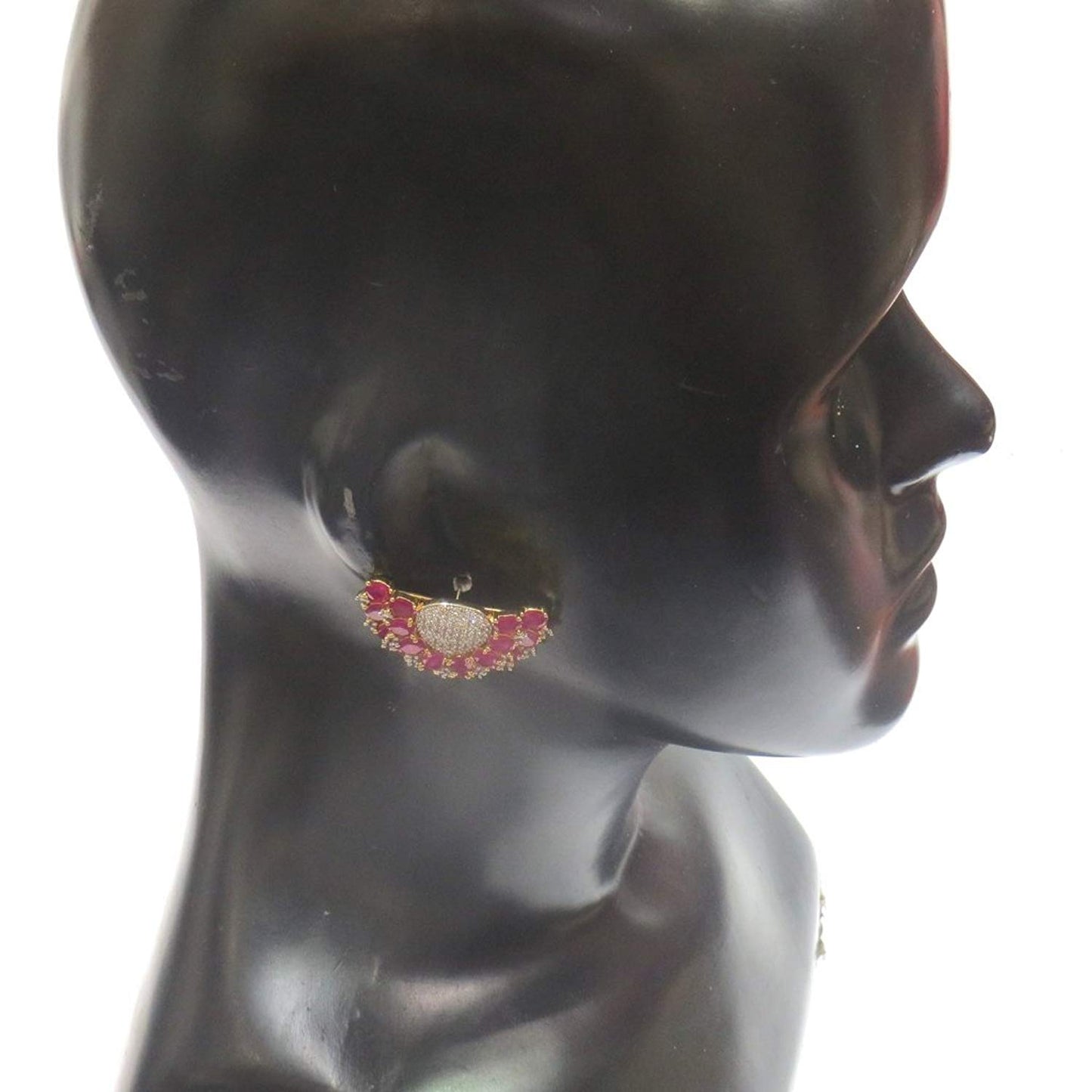 Jewelshingar Jewelry Fine Stud Earrings For Women ( 38103-gjt-ruby )