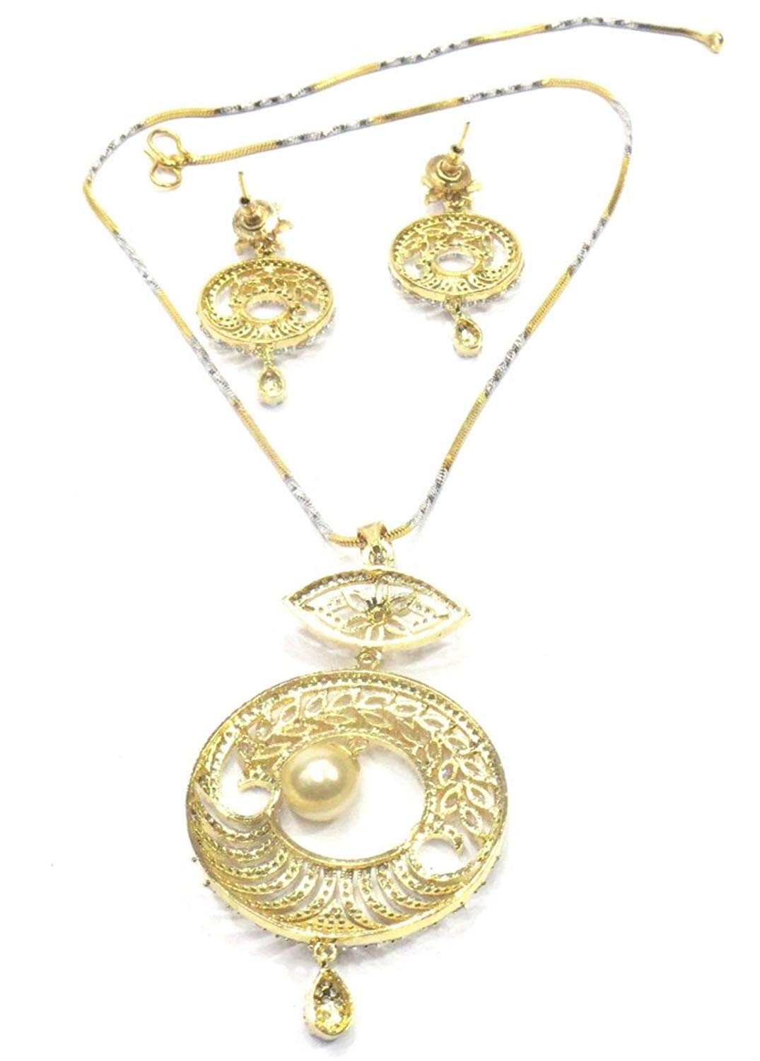 Jewelshingar Jewellery Fine Gold Plated Pendant Set For Women ( 35715-psad )