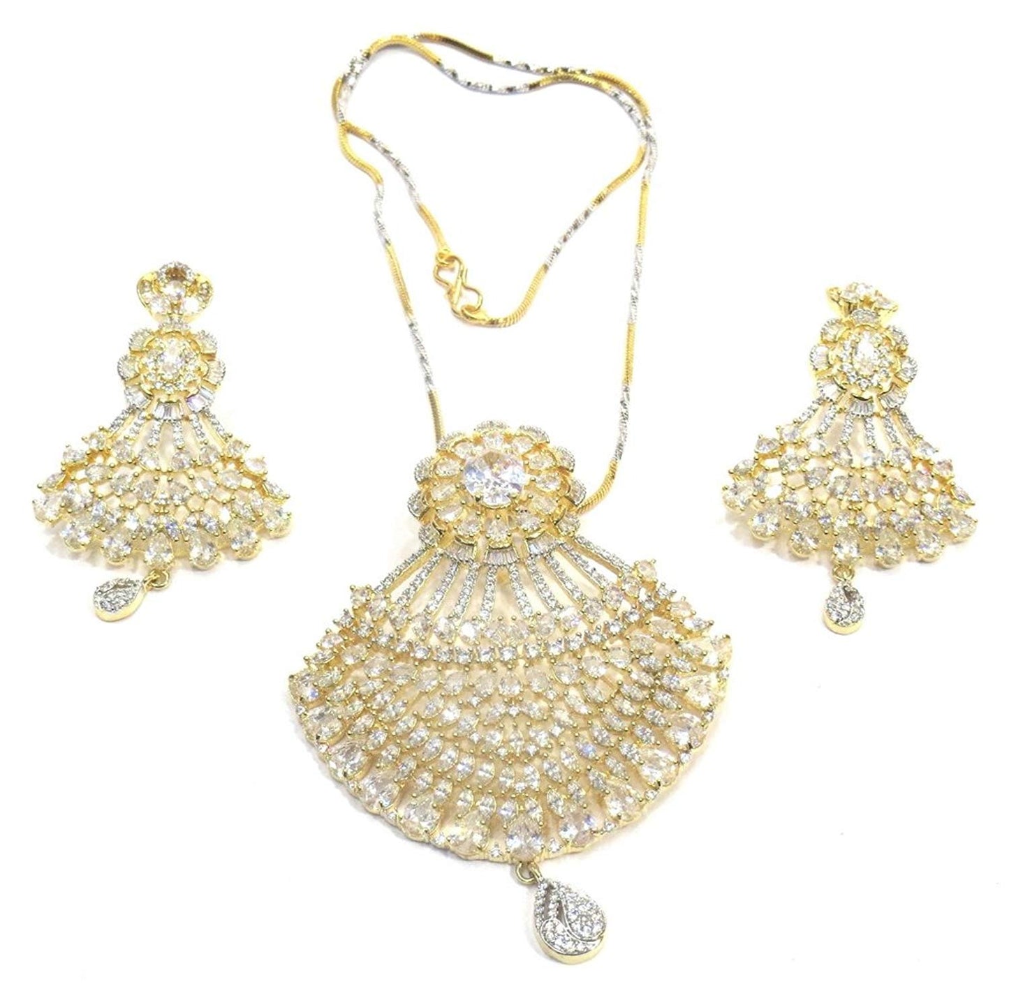 Jewelshingar Jewellery Fine Gold Plated Pendant Set For Women ( 35702-psad )