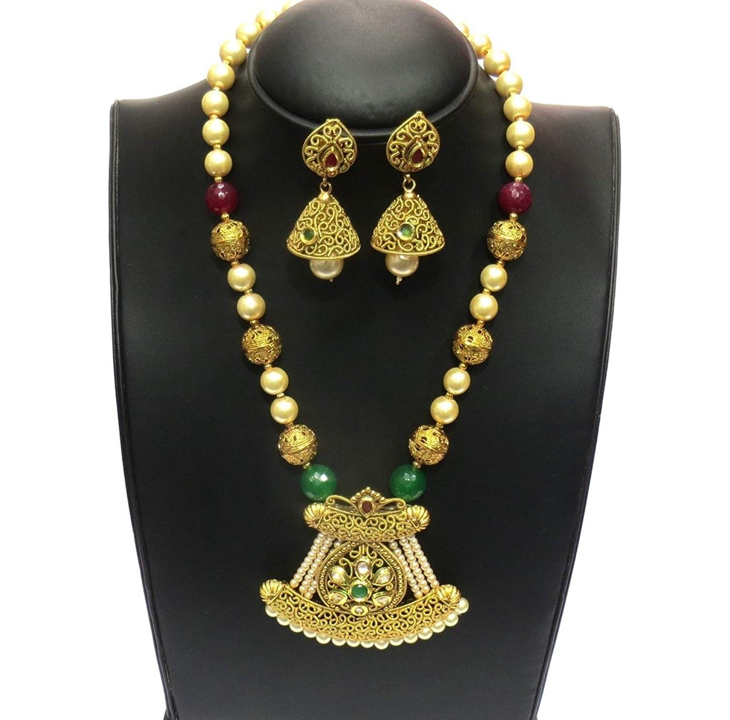 Jewelshingar Jewellery Gold Plated Pendant Set In Gold Colour For Women ( 21350-asps )