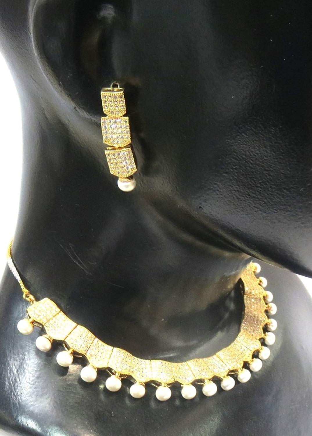 Jewelshingar Jewellery American Diamond Necklace Set For Girls ( 17342-nad )