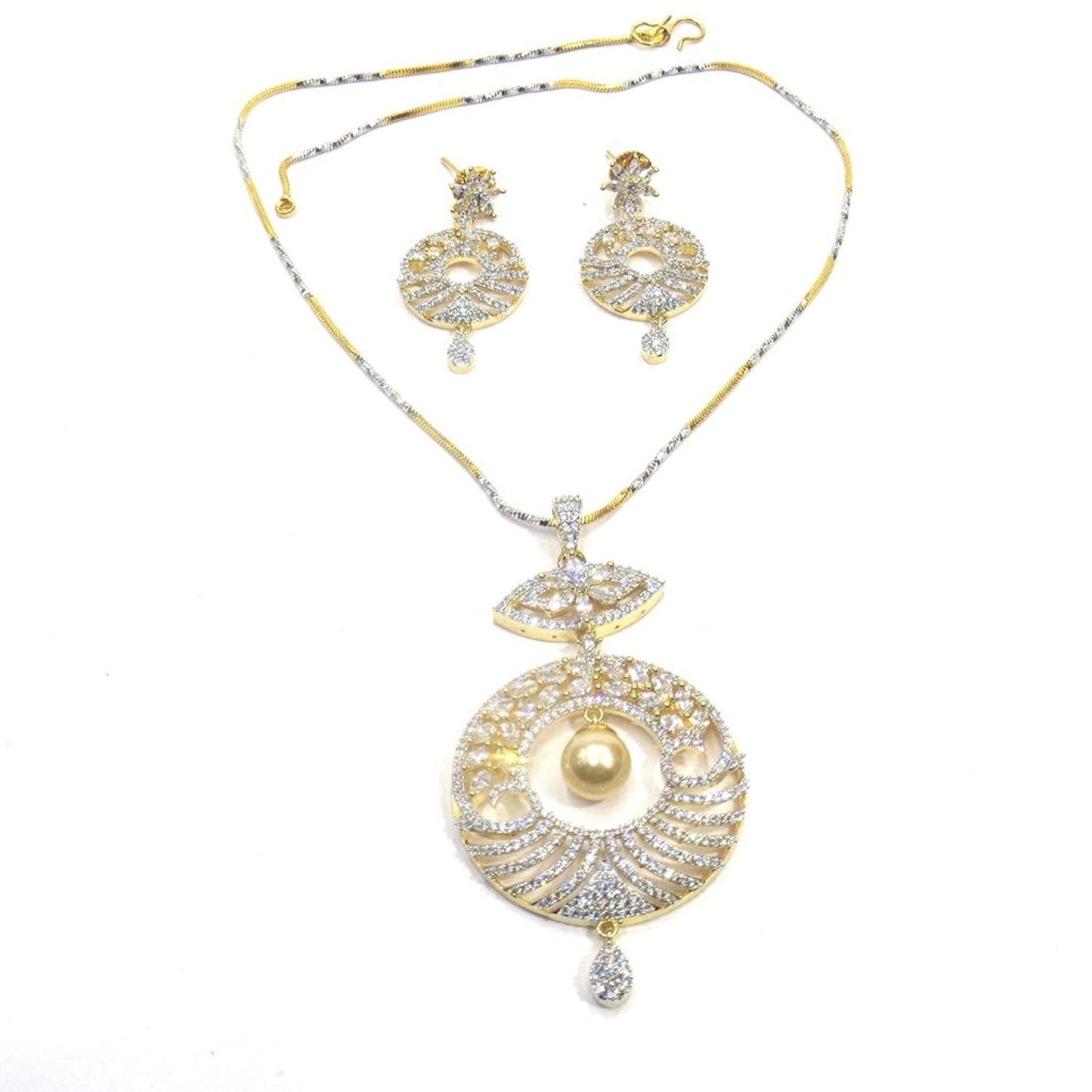 Jewelshingar Jewellery Fine Gold Plated Pendant Set For Women ( 35715-psad )