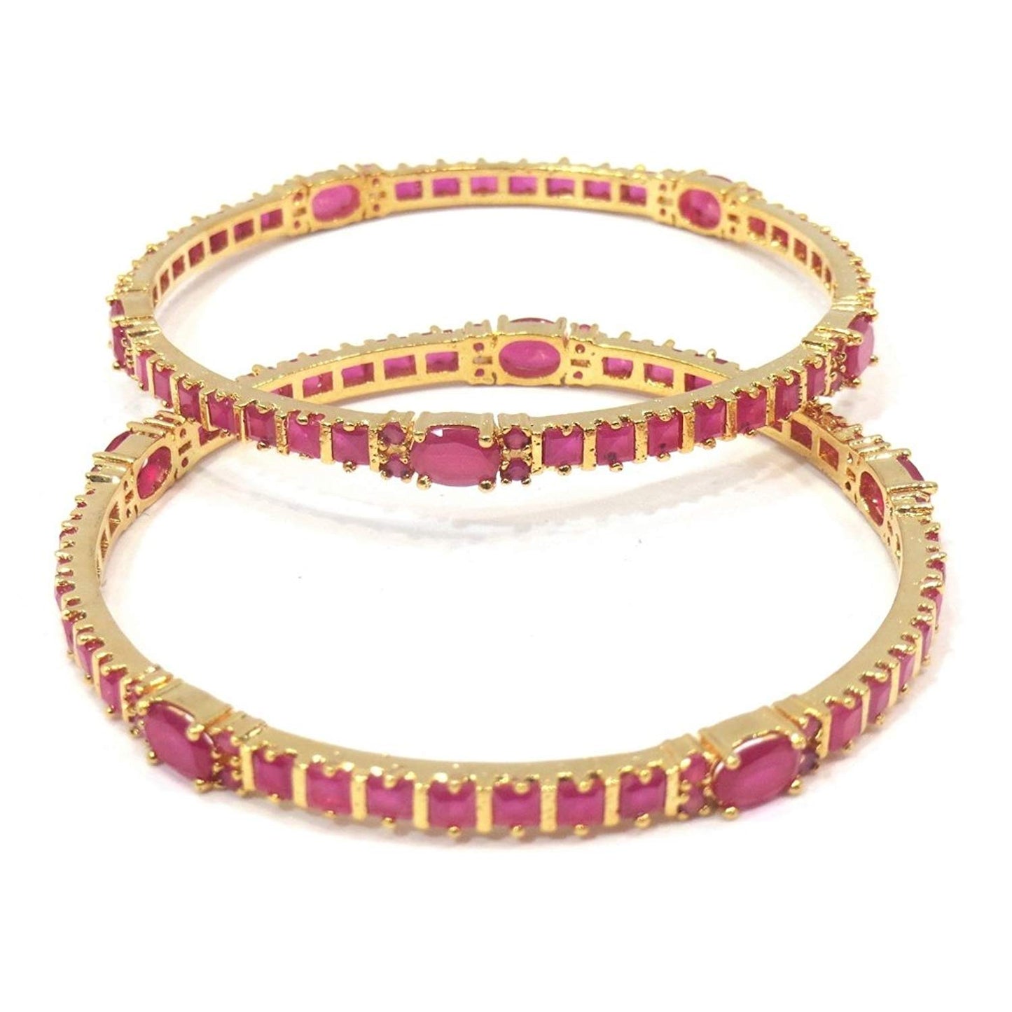 Jewelshingar Jewellery Gold Plated American Diamond Bangles For Women ( 6993-jb-p )