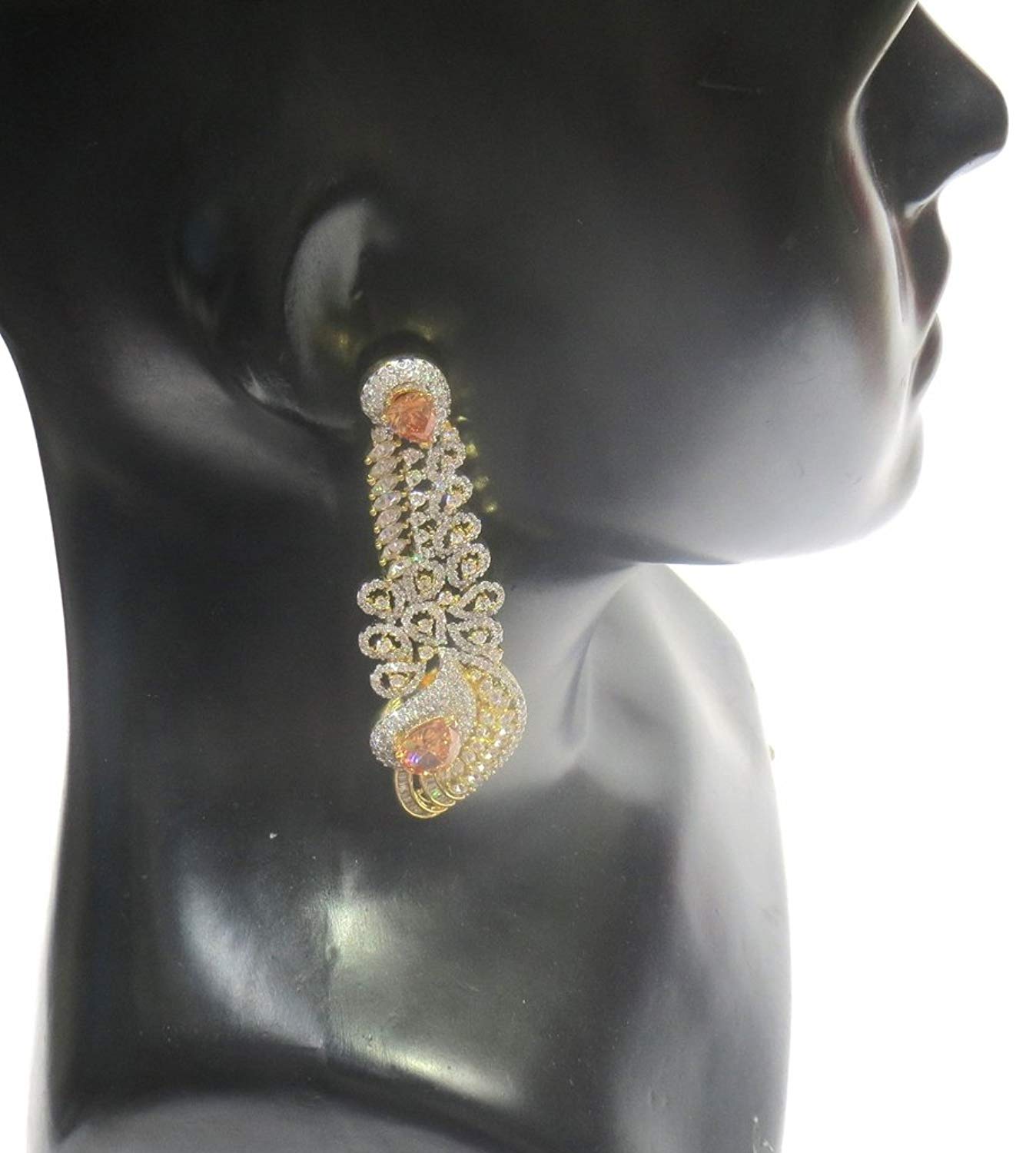 Jewelshingar Jewellery Fine Gold Plated Dangle & Drop Earrings For Girls ( 34448-ead-gold )