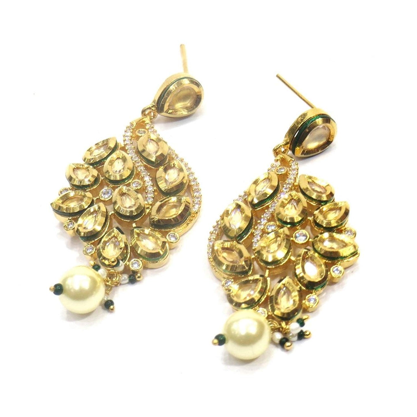 Jewelshingar Jewellery Fine Gold Plated Dangle & Drop Earrings For Girls ( 34822-ace )