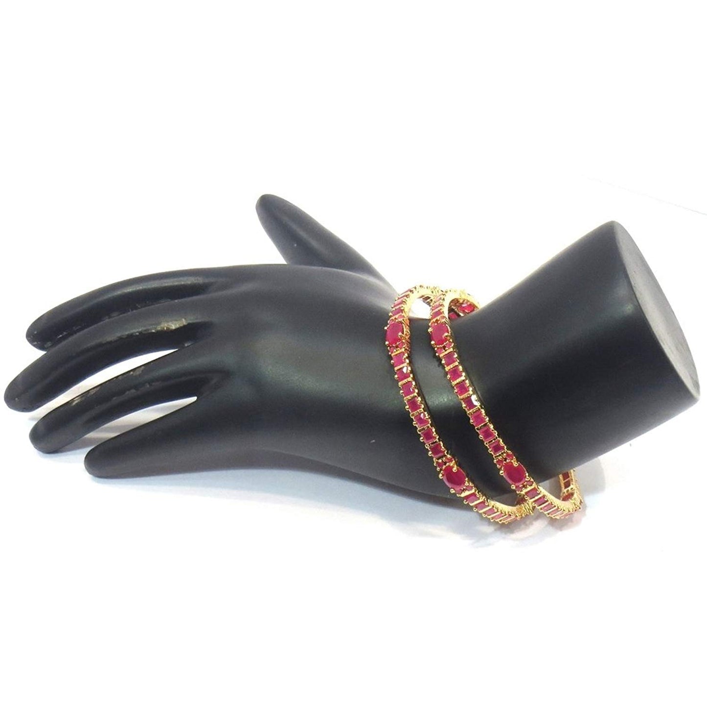 Jewelshingar Jewellery Gold Plated American Diamond Bangles For Women ( 6993-jb-p )