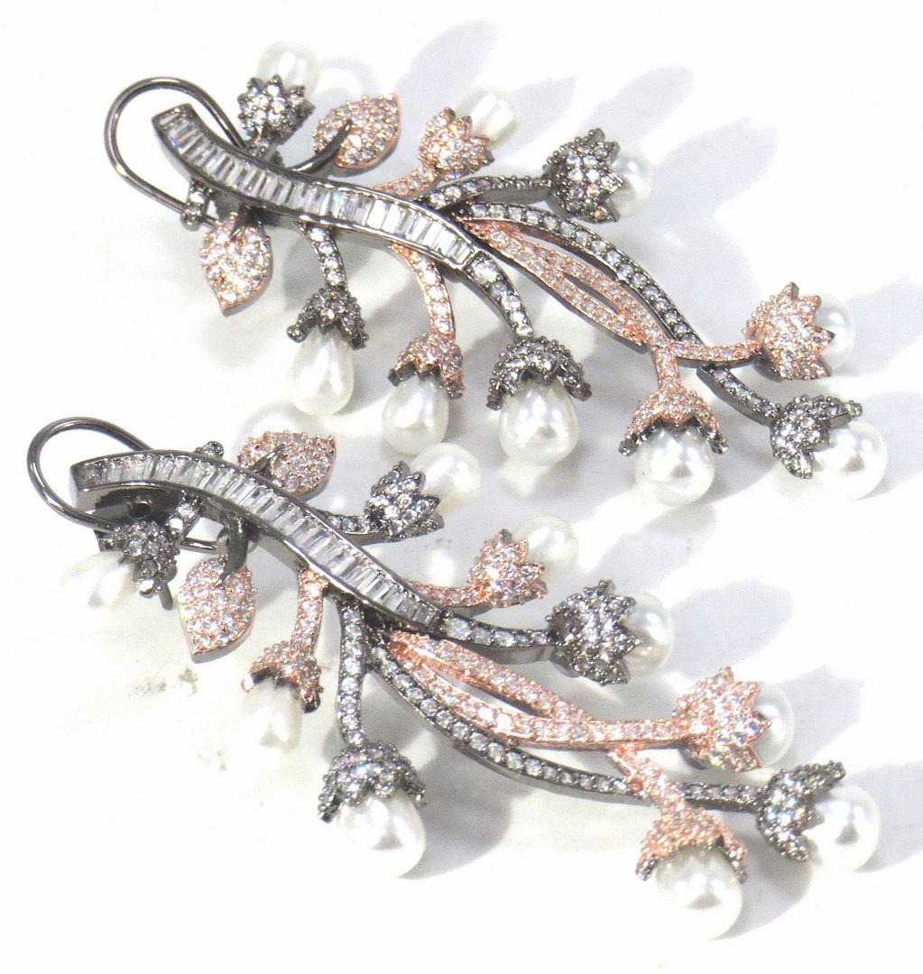 Jewelshingar Jewellery Rosegold Plated Diamond Earring For Women ( 62143EAD )