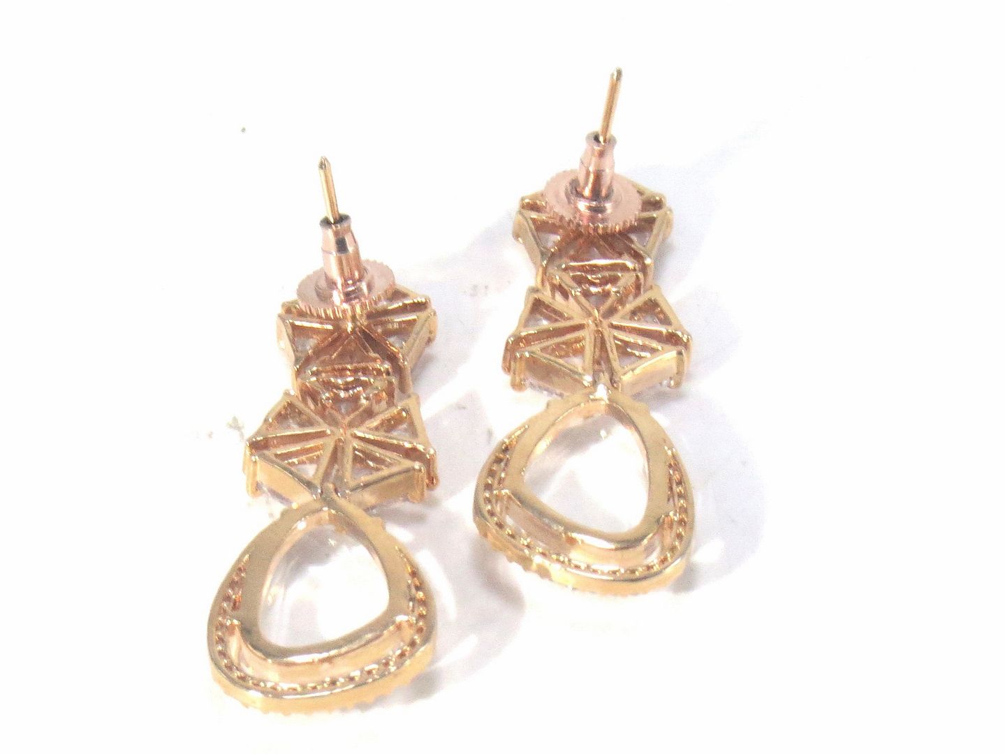 Jewelshingar Jewellery Rosegold Plated Diamond Earring For Women ( 62182EAD )