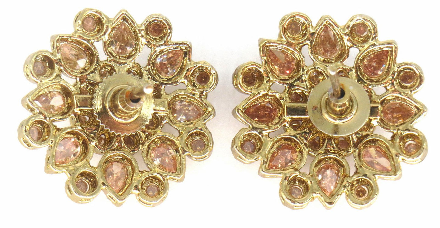 Jewelshingar Jewellery Gold Plated Diamond Earrings For Women ( 62718PES )