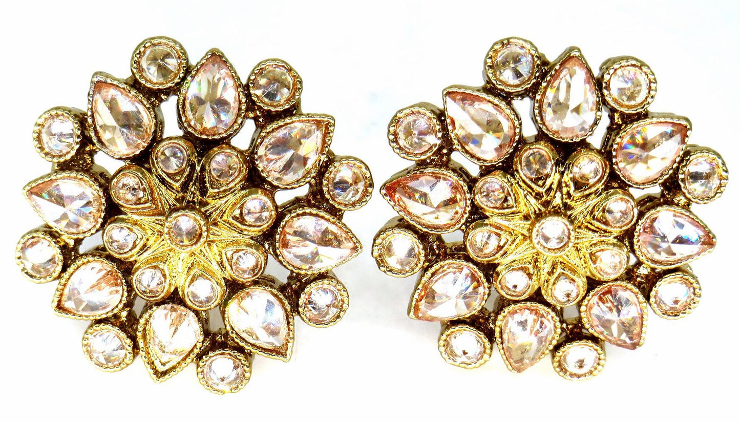 Jewelshingar Jewellery Gold Plated Diamond Earrings For Women ( 62718PES )