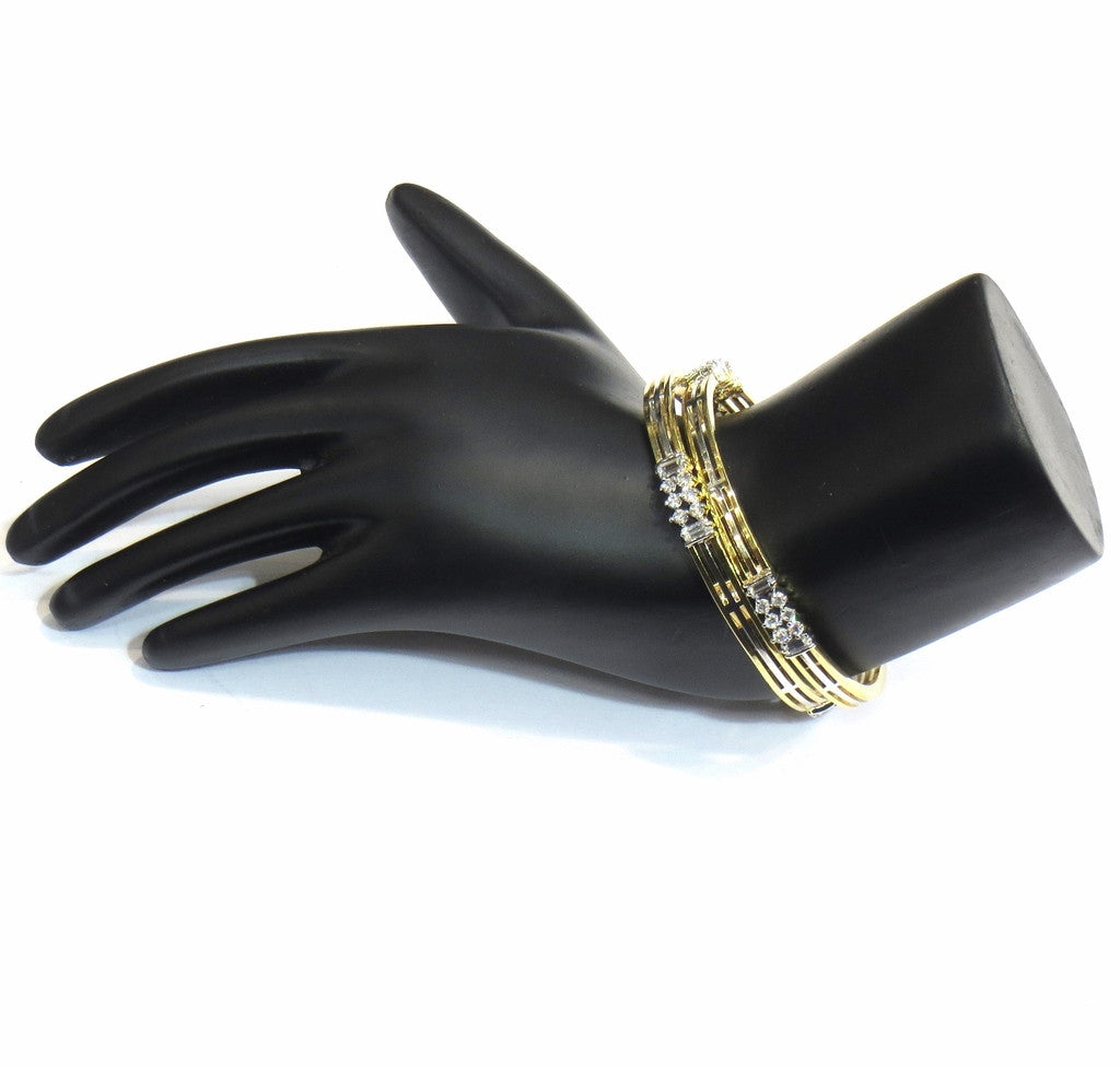 Jewelshingar Jewellery American Diamond Bangles For Women ( 6853-jb-P ) - JEWELSHINGAR