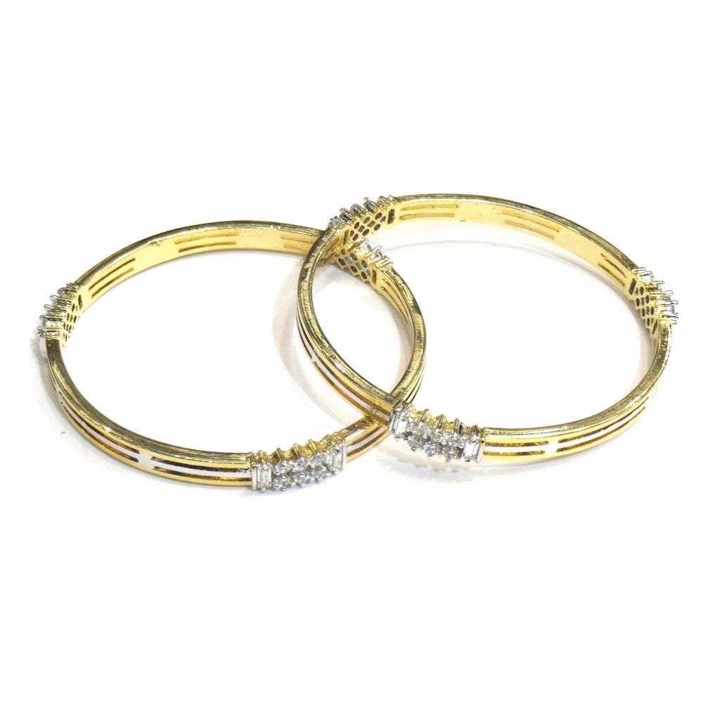 Jewelshingar Jewellery American Diamond Bangles For Women ( 6853-jb-P ) - JEWELSHINGAR