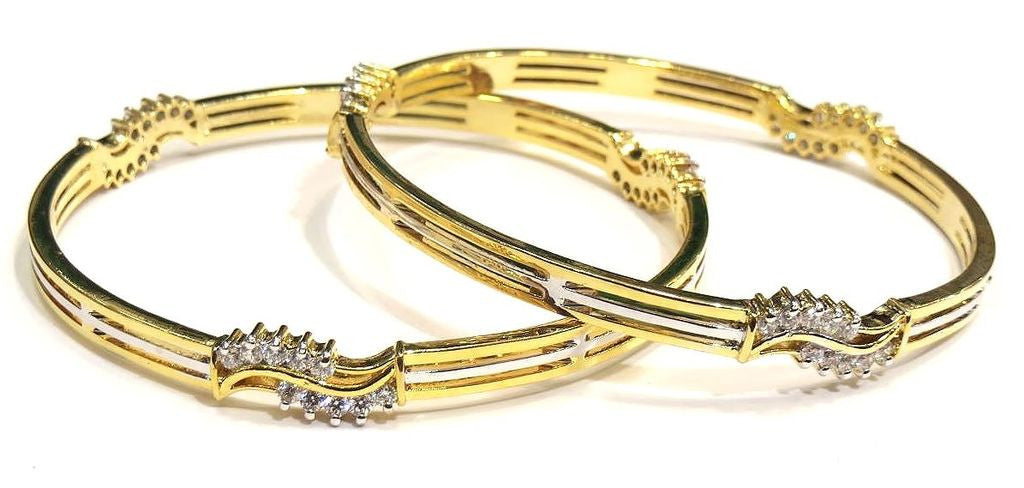 Jewelshingar Jewellery American Diamond Bangles For Women ( 6857-jb-P ) - JEWELSHINGAR