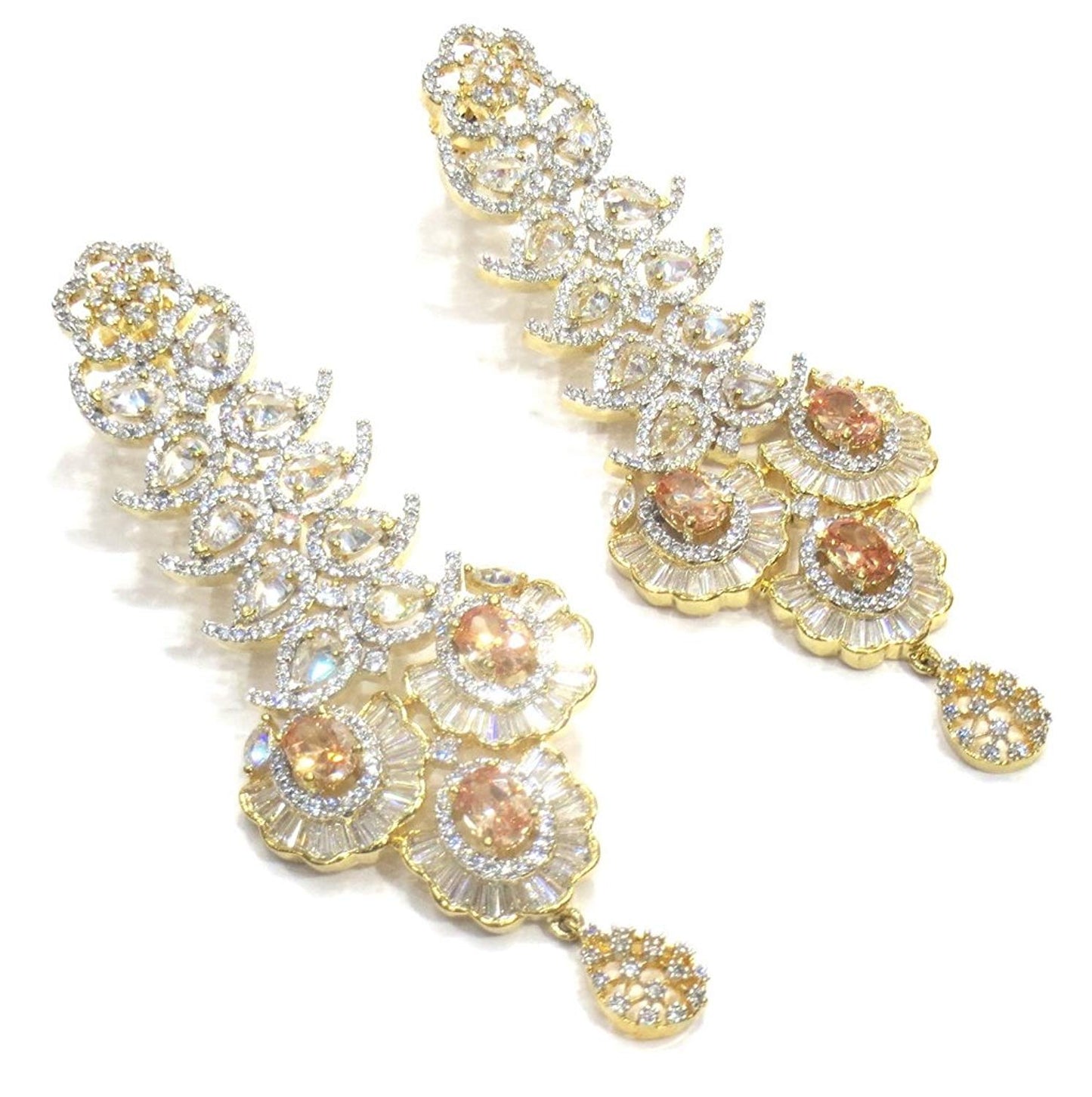 Jewelshingar Jewellery Fine Gold Plated Dangle & Drop Earrings For Girls ( 34414-ead-gold )