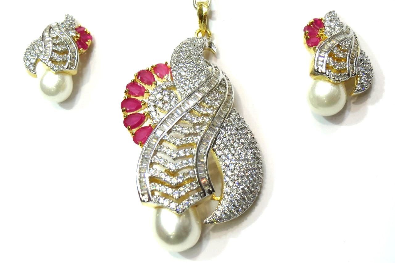 Jewelshingar Girl's Diamond Look Pendant Set Black Jewellery ( FA5033 ) - JEWELSHINGAR