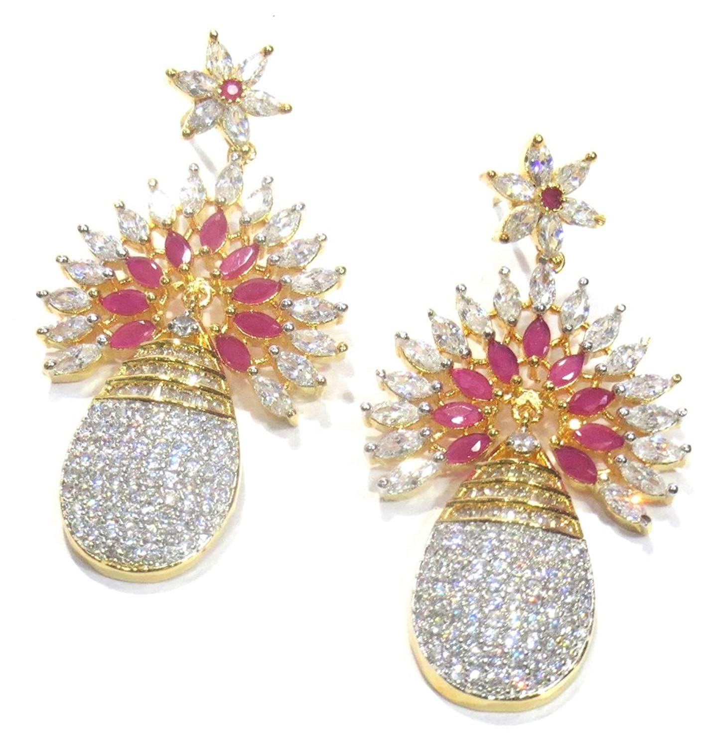 Jewelshingar Jewellery Shingar Jewellery Dangle & Drop Earrings For Women ( 42250-ead-ruby )