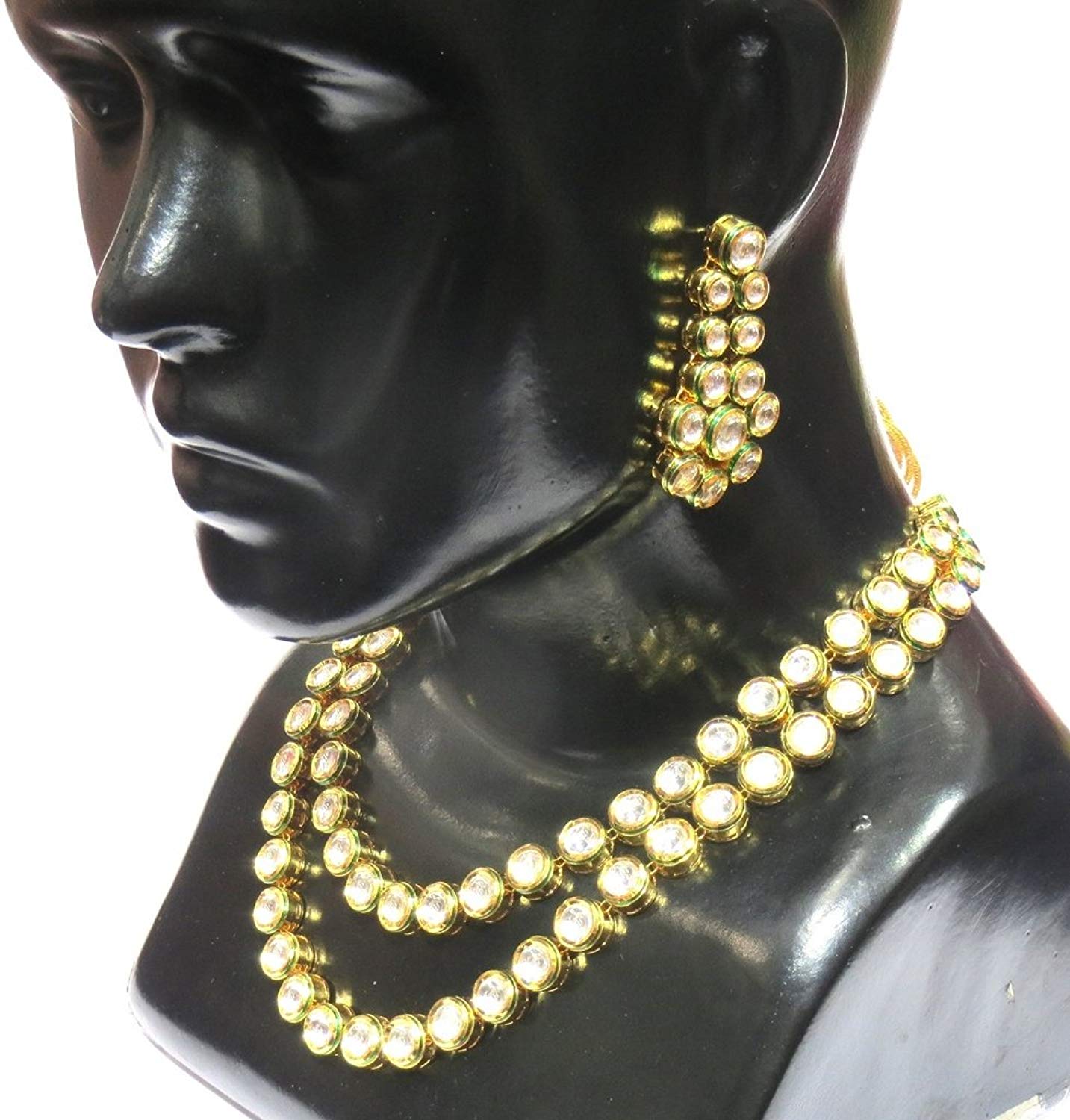 Jewelshingar Jewellery Gold Plated Necklace Set In Gold Colour For Women ( 21211-asc )