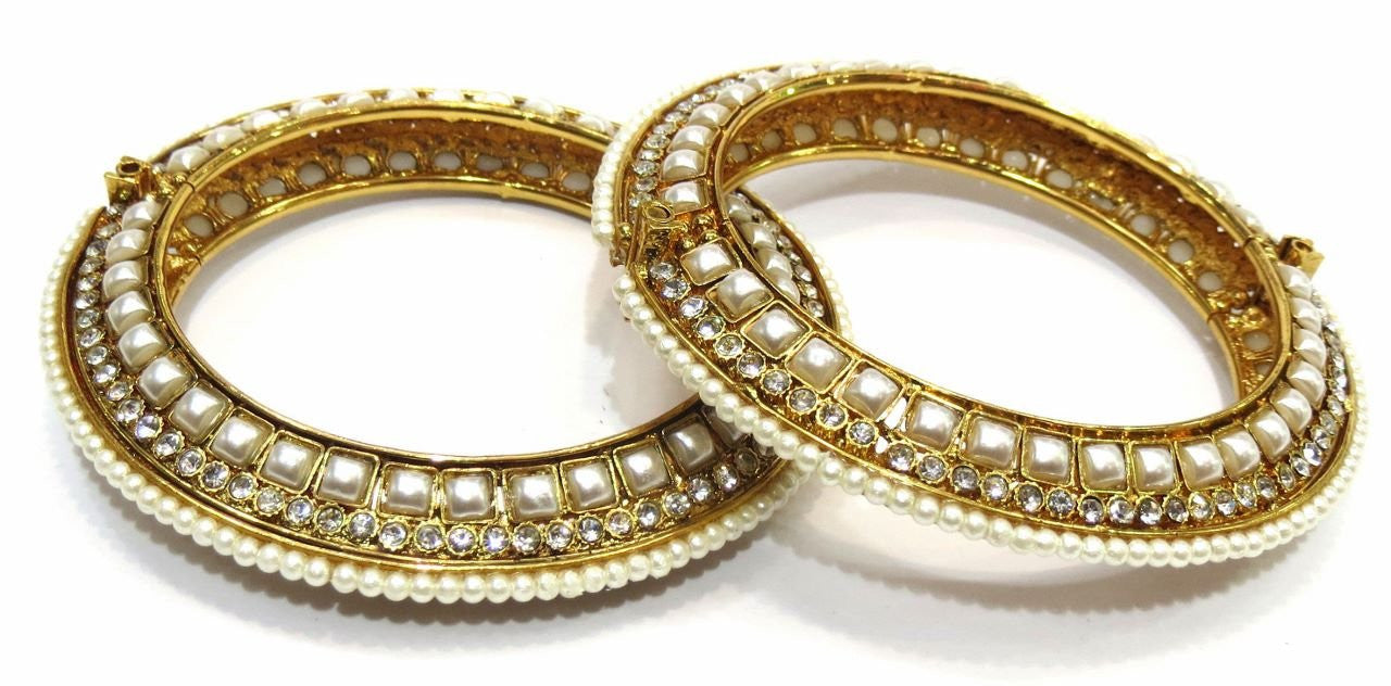 Jewelshingar Girl's Antique Gold Look Screw Open Bangles Set 2.4 Jewellery ( 5293-m-2.4-a ) - JEWELSHINGAR