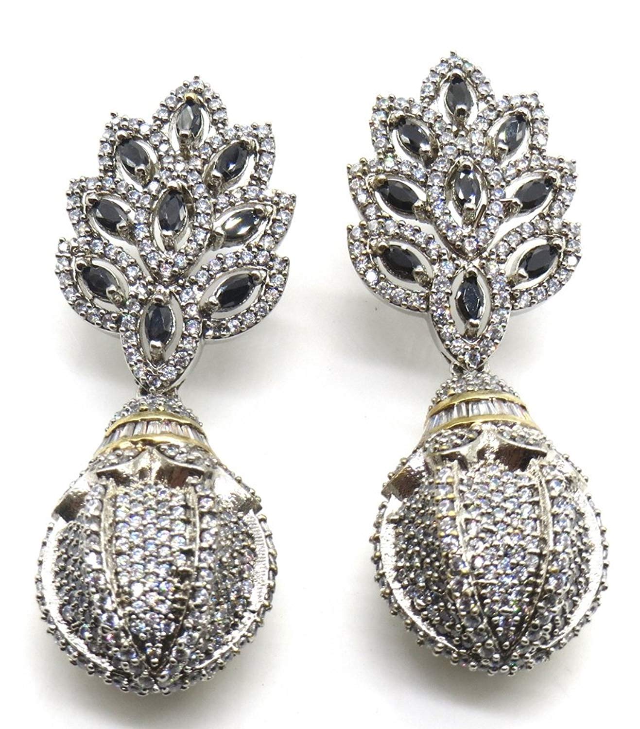 Jewelshingar Jewellery Victorian Plated Black Colour Earrings For Women (44699-ead)
